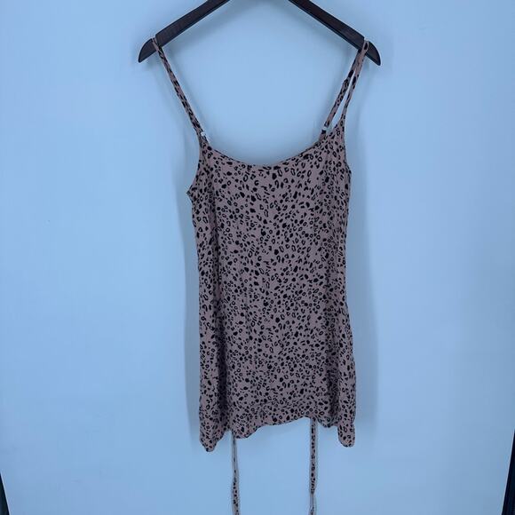Reformation Vivette Pink Black Leopard Mini Slip Dress Size Small Party - Picture 11 of 14